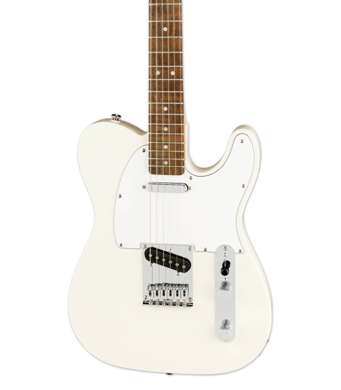 Body and pickups of the electric guitar Fender Squier model Affinity Telecaster Olympic White