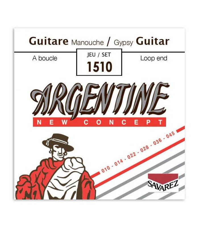 Juego de cuerdas Savarez modelo Argentine 1510 calibres 010-045 con lazo