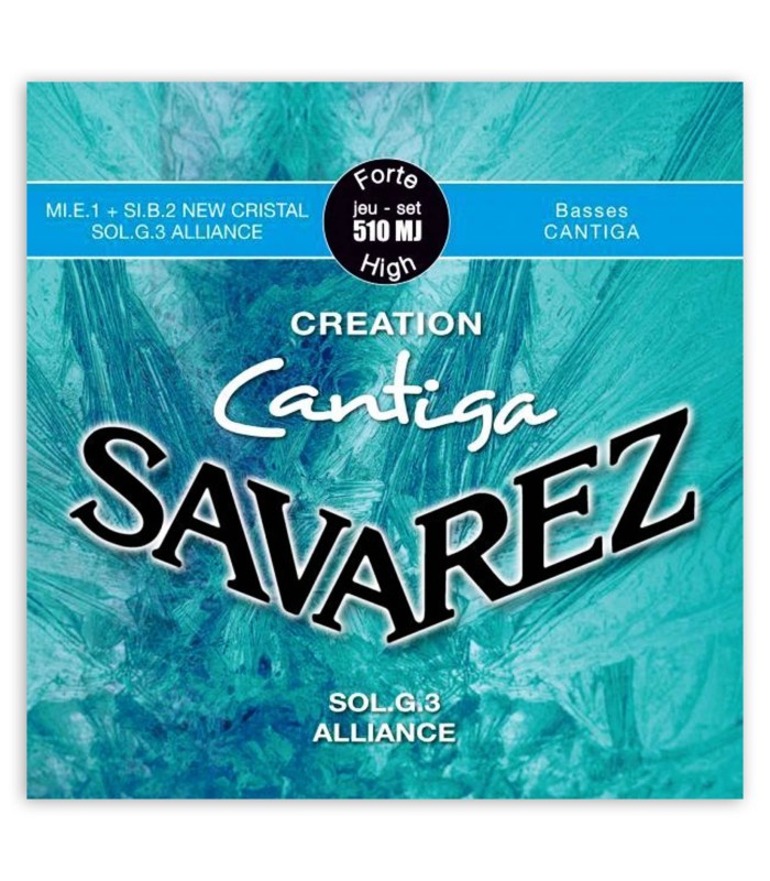 Capa da embalagem do jogo de cordas Savarez modelo 510MJ Creation Cantiga de tensão alta para guitarra clássica