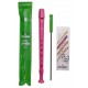 Flauta bisel Hohner modelo 9508PI Melody Line Soprano em plástico rosa e com acessórios