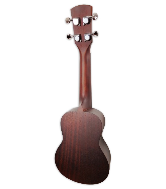 Sapele back and sides of the soprano ukulele Laka model VUS5CH