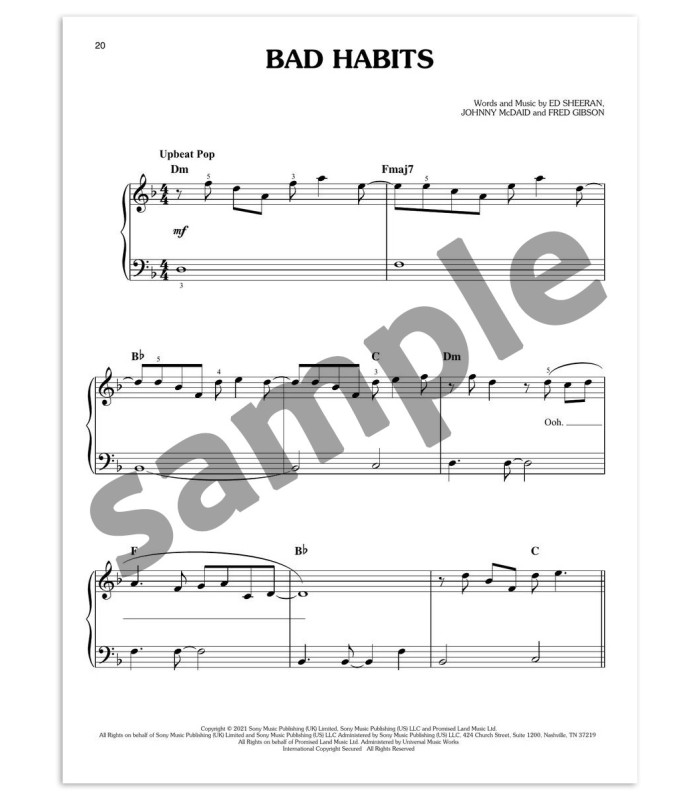 Best of Ed Sheeran HL book's sample