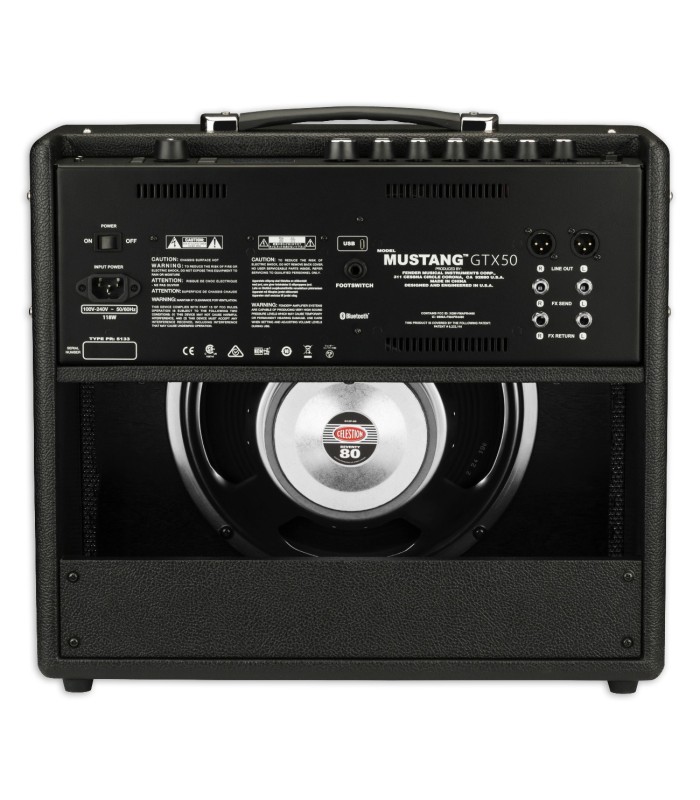 Back, inputs and outputs of the amplifier Fender model Mustang GTX50