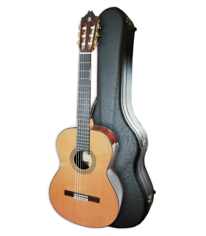 A Alhambra 9P é uma guitarra clássica profissional. Inclui estojo de protecção e transporte.