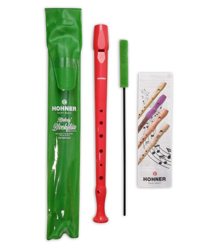 Soprano recorder Hohner model 9508RD Melody Line in red plastic and with german fingering