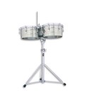 Timbales LP LP257S 14 15 Tito Puente Cromado com Suporte