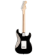 Espalda de la guitarra eléctrica Fender Squier Sonic strat negra para zurdo
