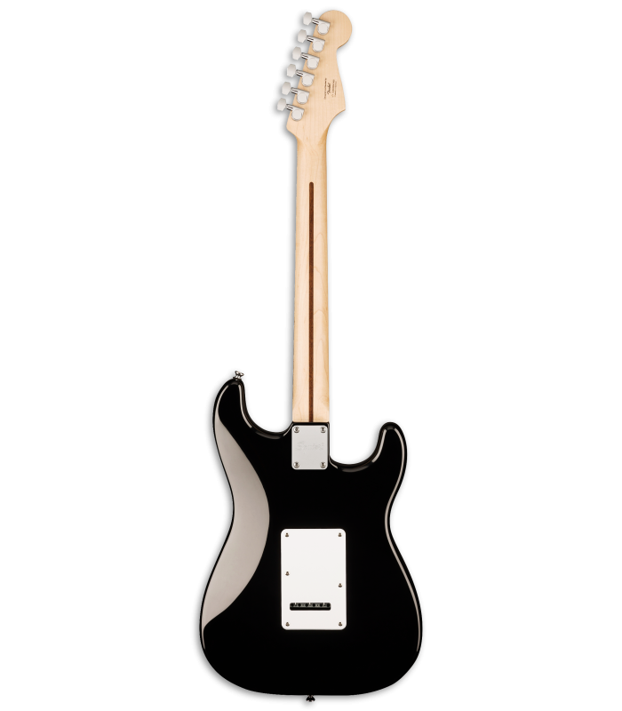Back of the electric guitar Fender Squier Sonic Strat black for left hand