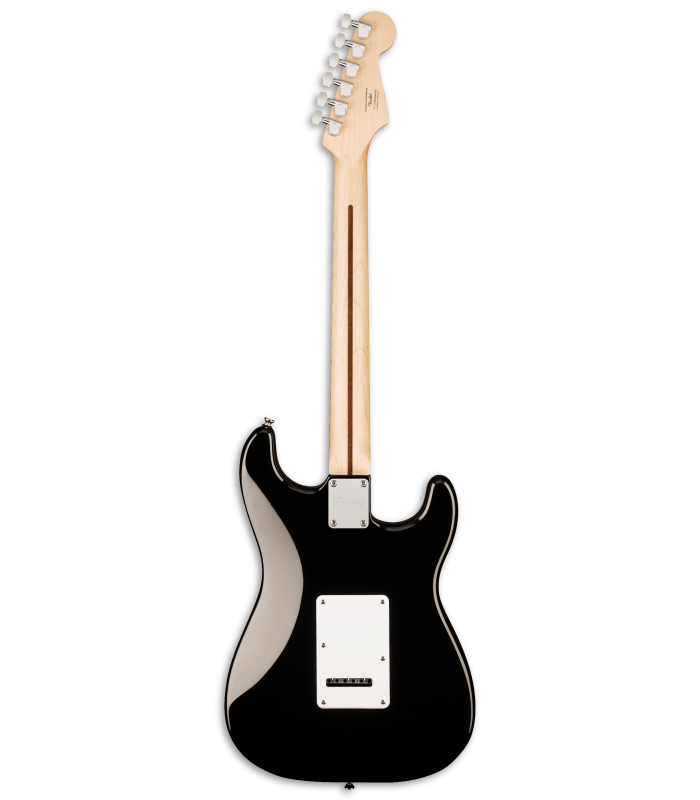 Costas da guitarra elétrica Fender Squier Sonic strat preta para esquerdino