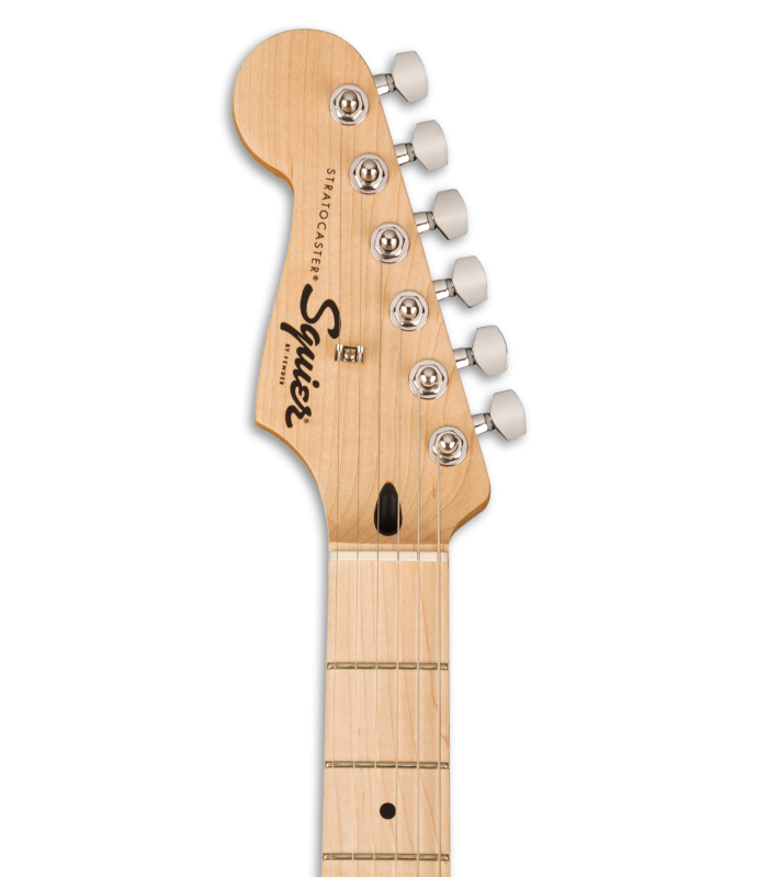 Cabeça da guitarra elétrica Fender Squier Sonic strat preta para esquerdino