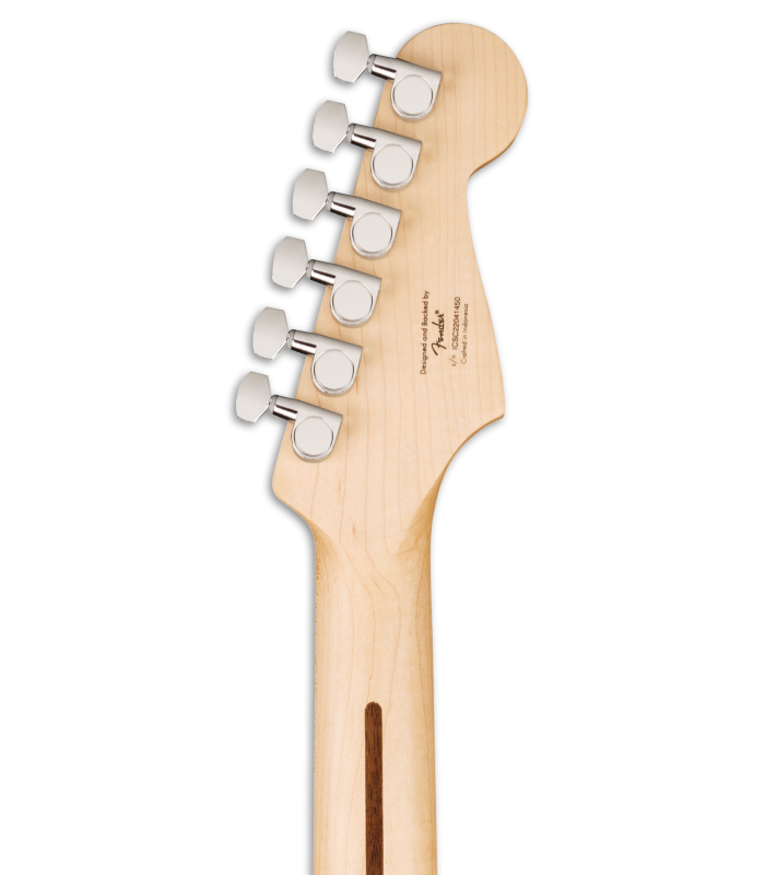 Carrilhões da guitarra elétrica Fender Squier Sonic strat preta para esquerdino