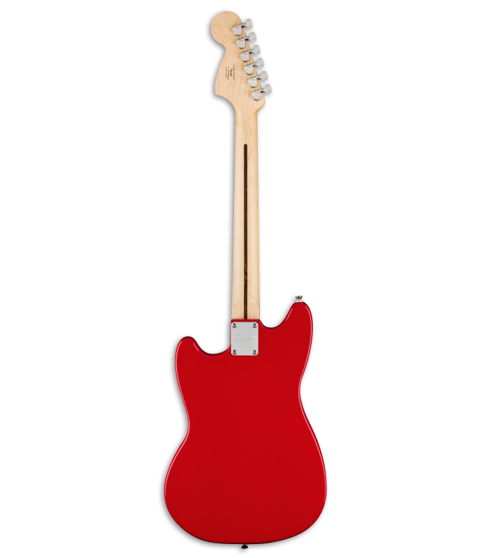 Espalda de la guitarra eléctrica Fender Squier modelo Sonic Mustang WN Torino Red