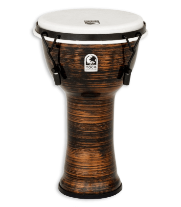 Djembe Toca Percussion modelo TF2DM-9SC Freestyle II con acabado Spun copper y afinación mecánica