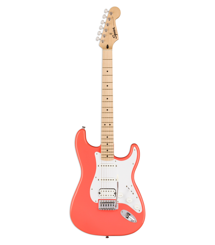 Guitarra eléctrica Fender Squier modelo Sonic Strat HSS MN con acabado Tahitian Coral