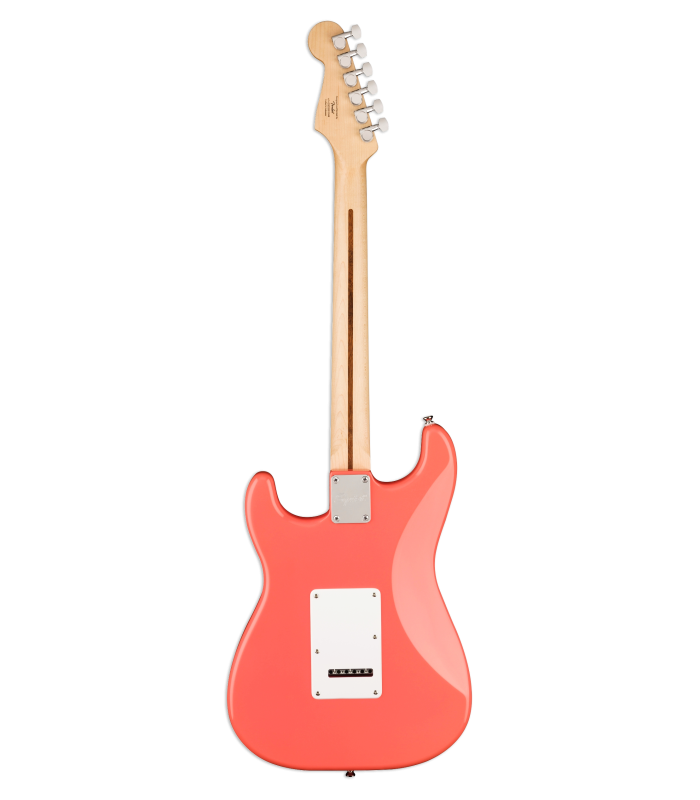 Costas da guitarra elétrica Fender Squier modelo Sonic Strat HSS MN Tahitian Coral