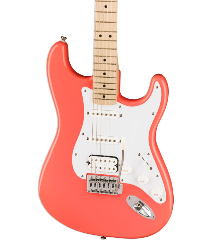 Body and pickups of the eletric guitar Fender Squier model Sonic Strat HSS MN Tahitian Coral