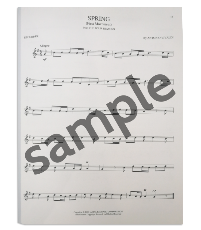 Muestra del libro Classical Favorites for Recorder