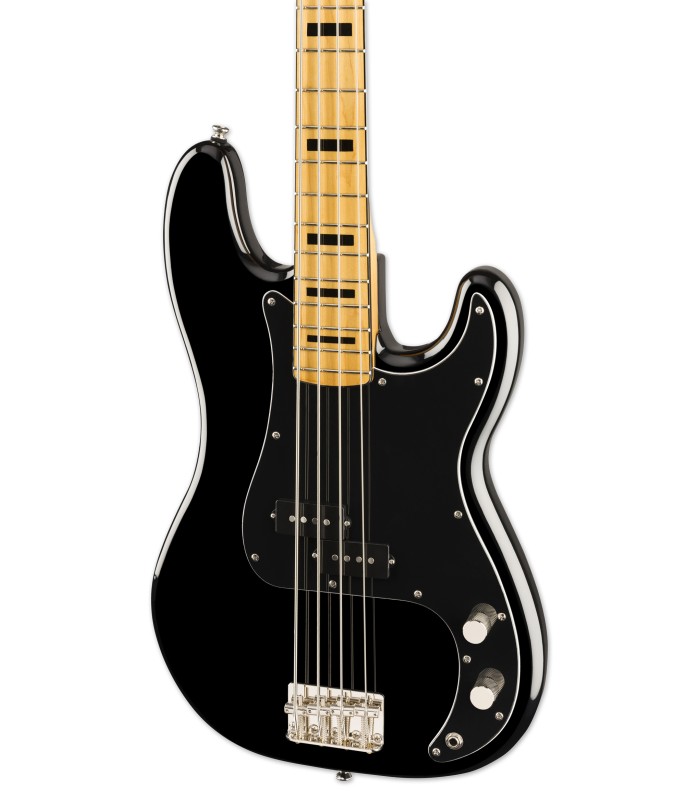 Cuerpo y pastillas de la guitarra bajo Fender Squier modelo Classic Vibe 70s Precision en negro