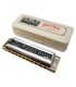 Harmonica Hohner model Marine Band in G natural minor with case