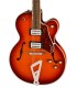Top and humbuckers of the electric guitar Gretsch model G2420 Streamliner Fireburst