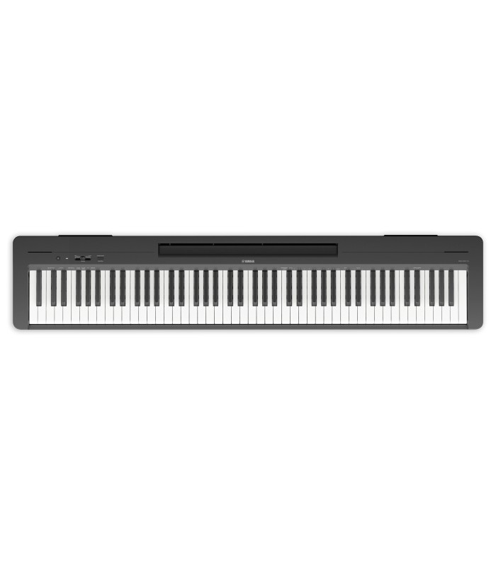 Piano digital Yamaha modelo P-145B em preto e com 88 teclas