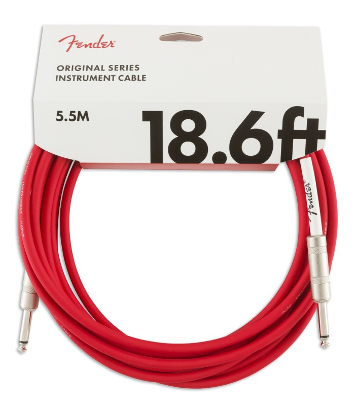 Cable Fender modelo Original Series de color Fiesta Red (rojo) con 5.5 metros de longitud