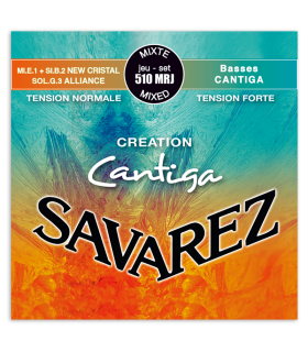 Capa da embalagem do jogo de cordas Savarez modelo 510 MRJ Creation Cantiga para guitarra clássica