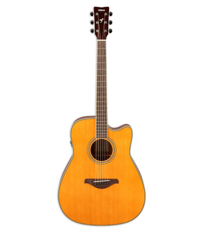 Guitarra eletroacústica Yamaha modelo FGC TA CTW com acabamento vintage