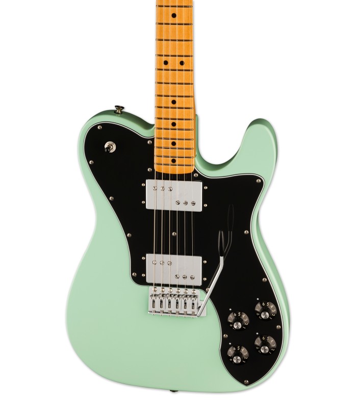 Corpo em amieiro  da guitarra elétrica Fender modelo Vintera II 70S Tele Deluxe SFG com captadores Humbuckers e tremolo