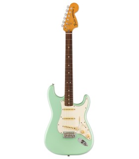 Guitarra eléctrica Fender modelo Vintera II 70S Strato RW con acabado Surf Green (verde)