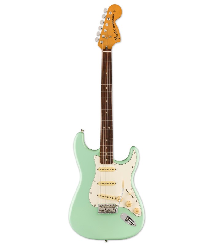 Guitarra elétrica Fender modelo Vintera II 70S Strato RW com acabamento Surf Green (verde)