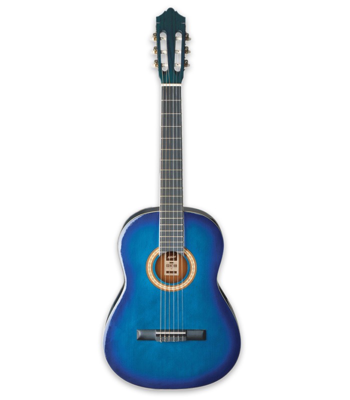 Guitarra clásica Ashton modelo SPCG-12TBB de tamaño 1/2 con acabado azul