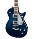 Detail of the body of the electric guitar Gretsch model G5220 Electromatic Jet BT Midnight Sapphire