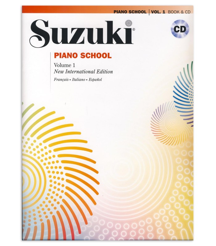 Capa do livro Piano School Vol 1 com CD em francês, italiano e espanhol