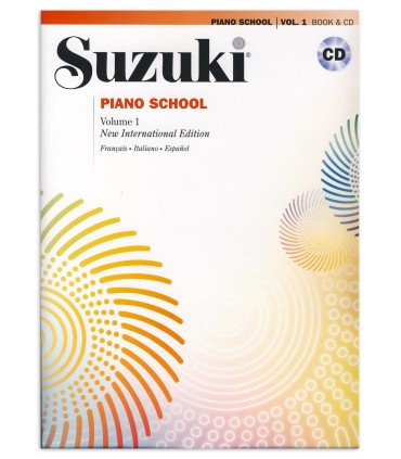 Portada del libro Piano School Vol 1 con CD en francés, italiano y español