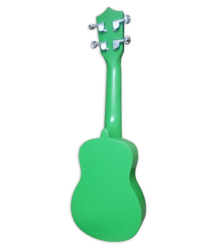 Back and sides of the soprano ukulele Maori model WK 4GREEN