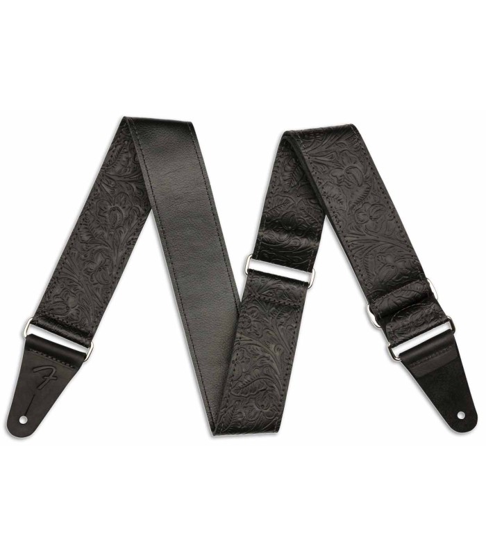Guitar strap Fender model Tooled Leather in black color