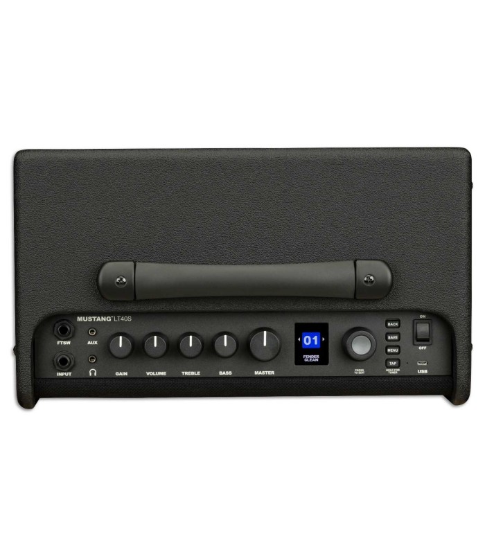 Control panel of the amplifier Fender model Mustang LT40S for guitar