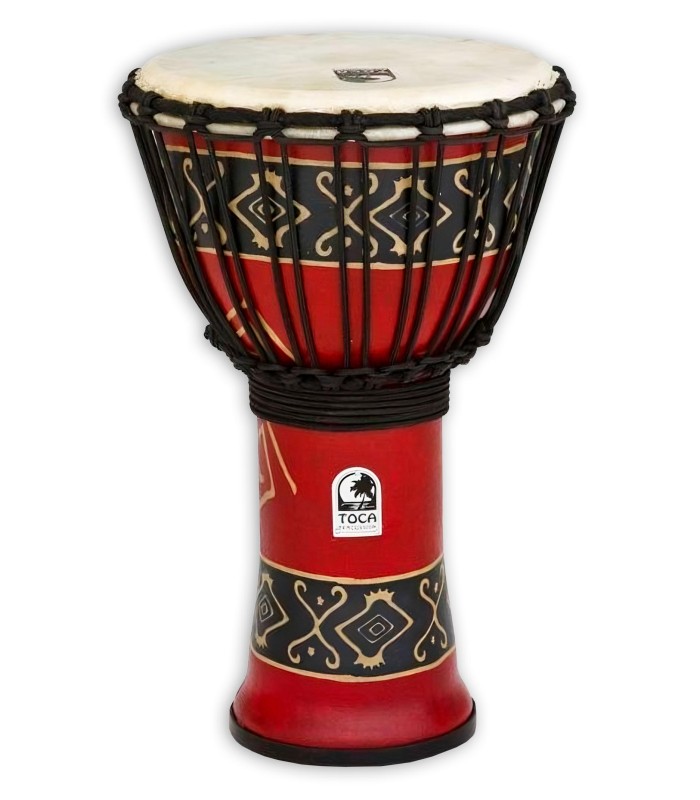 Djembe Toca Percussion modelo SFDJ 9RP Freestyle afinação por cordas e com acabamento Bali Red (vermelho)