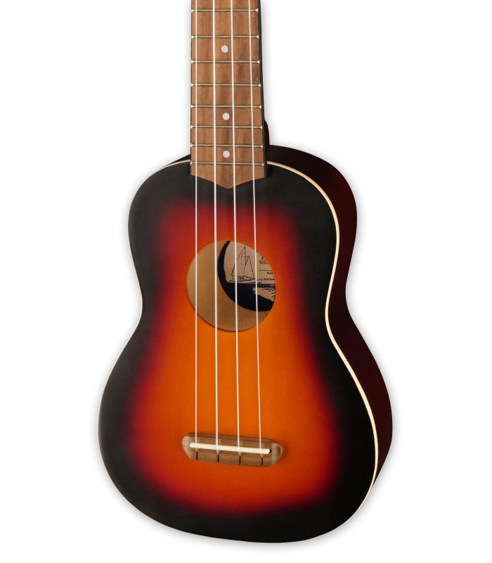 Basswood top of the soprano ukulele Fender model Venice 2TS
