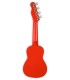 Basswood back and sides of the soprano ukulele Fender model Venice Fiesta Red