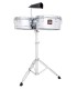 Timbales LP modelo LPA256 Aspire 13 14 com acabamento cromado e com suporte