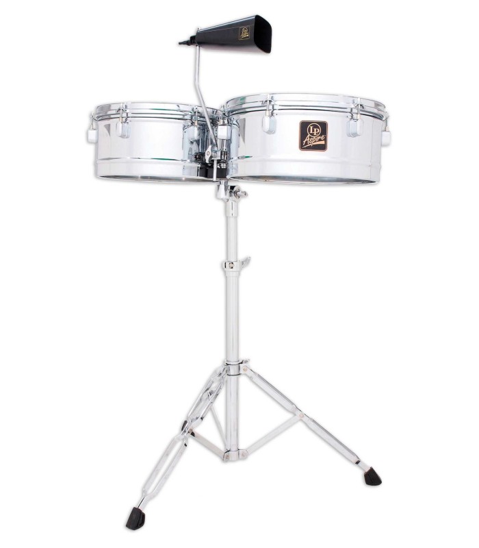 Timbales LP model LPA256 Aspire 13 14 with chrome plated finish and with a stand