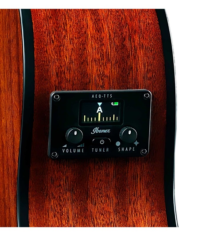 Detalle del preamp de la guitarra electroacústica Ibanez modelo AEG50 DHH Dark Honey Burst high gloss