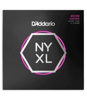 Portada del juego de cuerdas DAddario modelo NYXL45130 de calibres 45 130 para bajo de 5 cuerdas