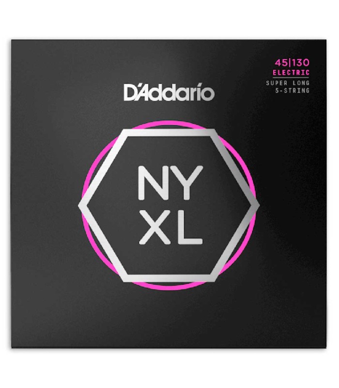 Package cover of the string set DAddario model NYXL45130 of 45 130 gauges for 5 string bass
