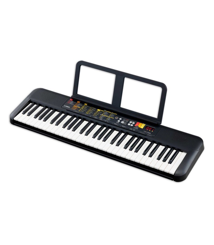 Teclado Yamaha modelo PSR F52 61 teclas com a estante montada