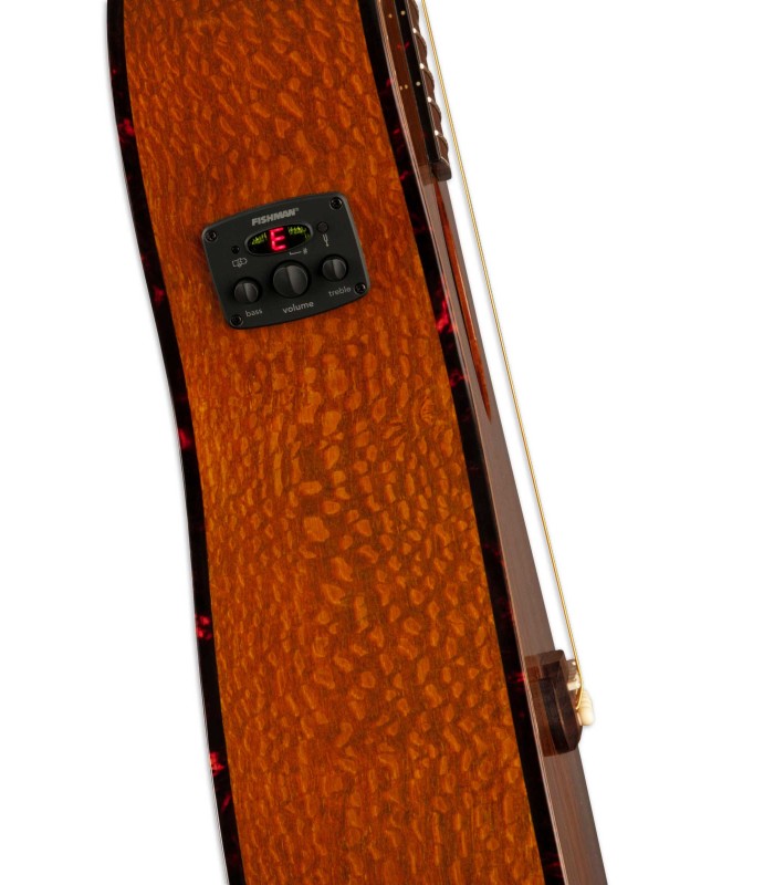 Detalhe do preamp da guitarra eletroacústica Fender modelo FA 345CE Auditorium ovangkol exotic