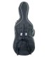 Espalda y correas tipo mochila de la funda Rapsody modelo ACTB negra para violonchelo de tamaño 3/4
