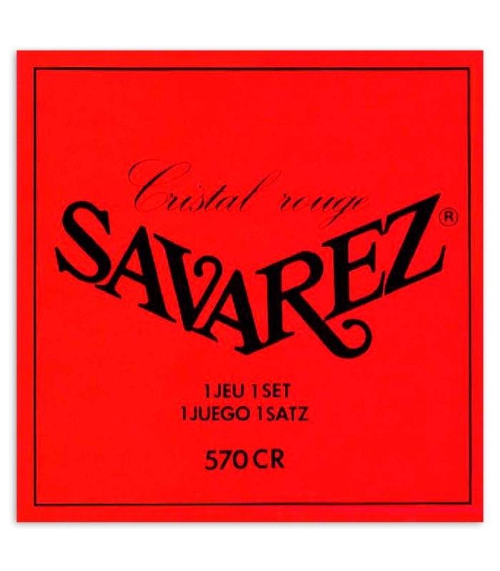 Capa da embalagem do jogo de cordas Savarez modelo 570CR Cristal Soliste de tensão média para guitarra clássica